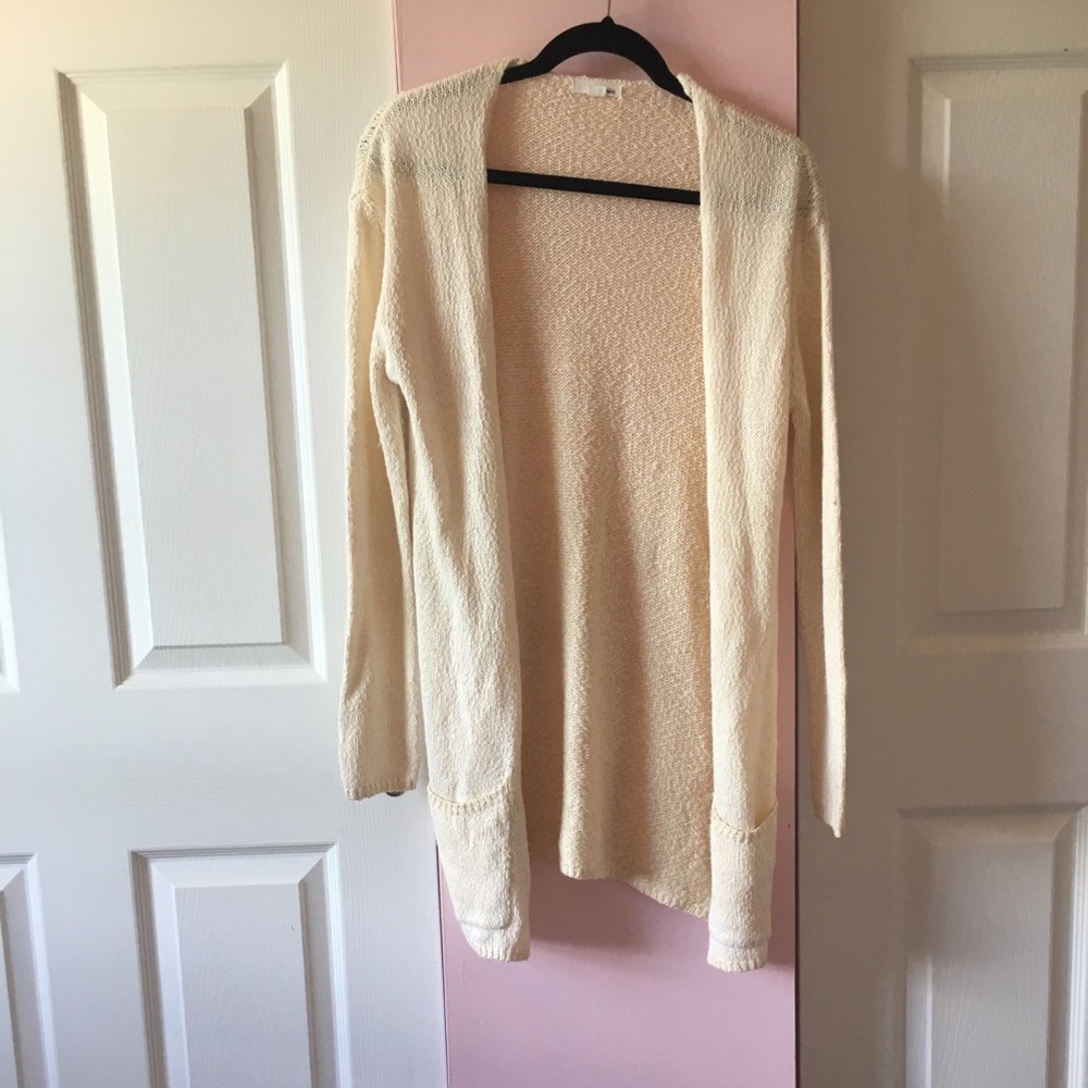 Garage cream long open cardigan